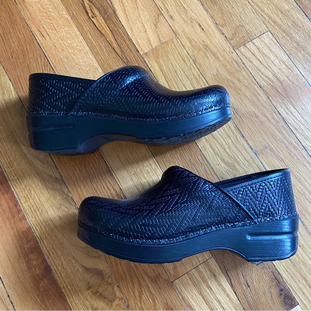 Black Herringbone Dansko Clogs